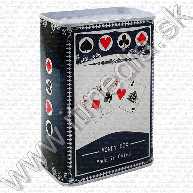 Image of Metal Money Box *medium* x cm Type 3 Poker *Blue* (IT8476)